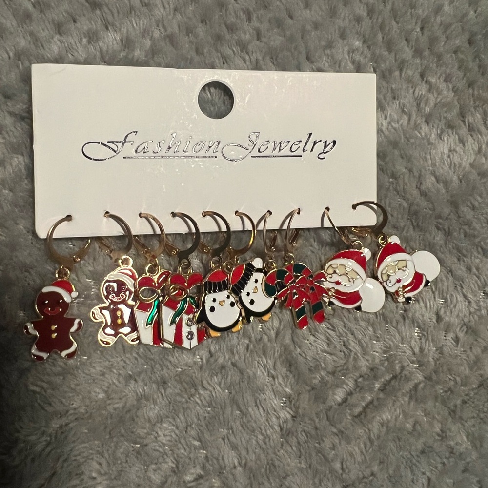 Festive Gold and Red Holiday charm set